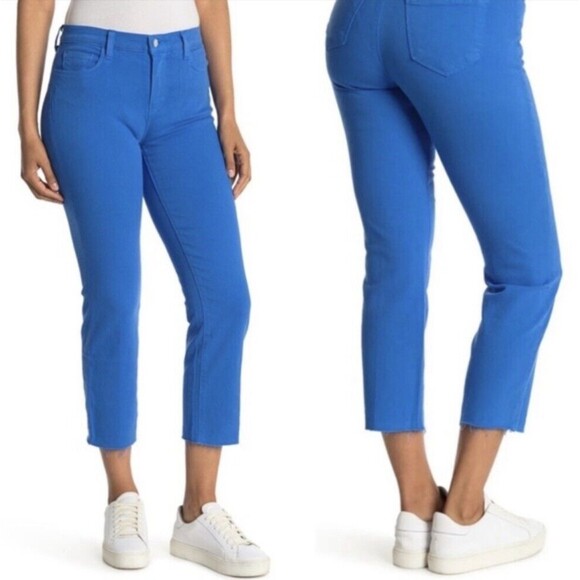 L'agence Sada Slim Ankle 25 Riviera Blue High Rise Jeans Pant Denim NWT A3 - Picture 1 of 6